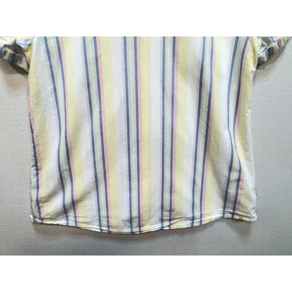 Christopher & Banks Womens Button Up Shirt Short Sleeve Size S Multicolor Stripe - Picture 11 of 12